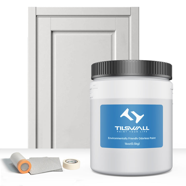 Tilswall Barniz Madera para Pulverizador de Pintura, Ecológico, No Requiere Dilución(gris claro)