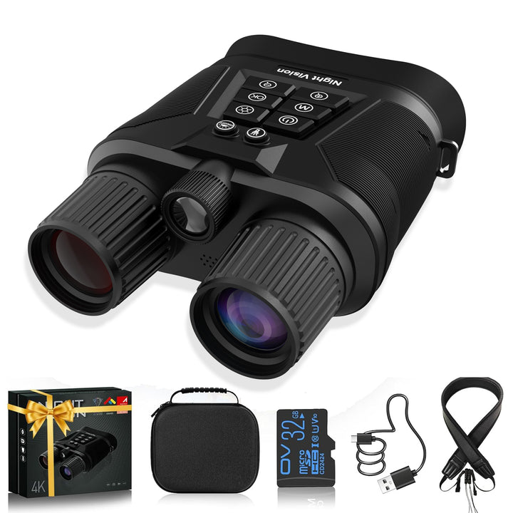 Gafas de visión nocturna con batería de carga rápida de 5000 mAh, zoom 8X, cámara HD f/1.4 y alcance de 600 m (1968 pies) para camping, caza y seguridad