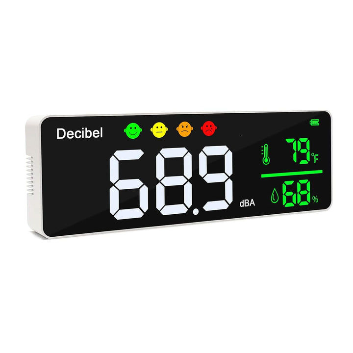 Medidor Digital de Decibelios 3 en 1, Sonómetro de Pared con Medición de Temperatura y Humedad
