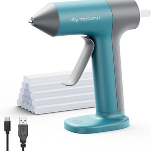 Tilswall Pistola de pegamento caliente con batería de 2000 mAh