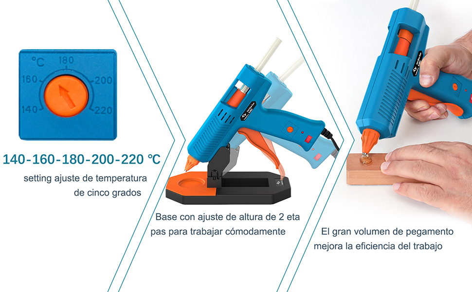 base con ajuste de altura de 2 eta pas para trabajar comodamente