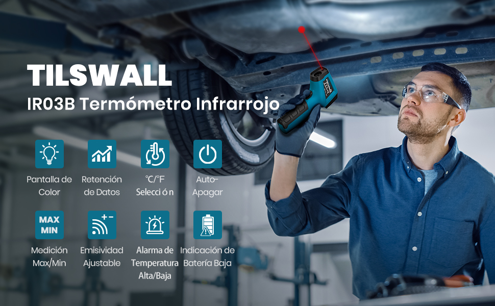 Termómetro infrarrojo digital láser para uso industrial